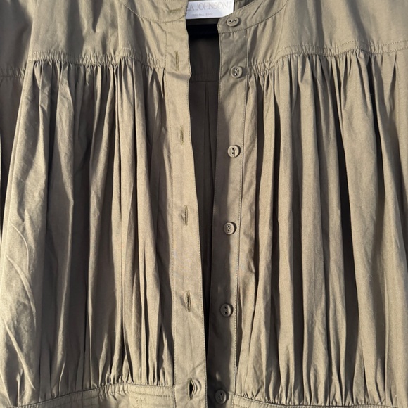 Ulla Johnson Charlie Midi Dress in Army Green Cotton - 8 - Picture 4 of 7